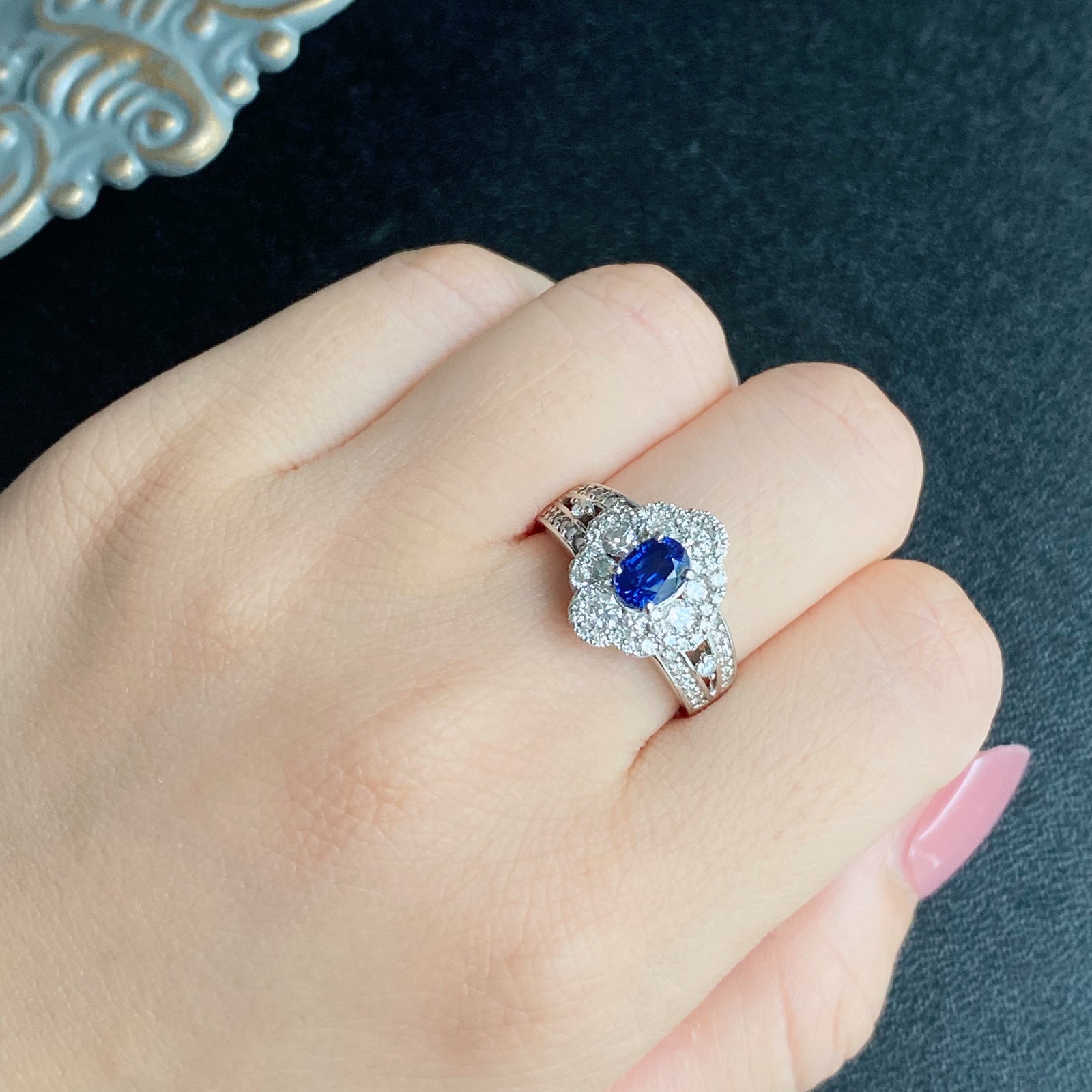 コーンフラワー】天然サファイア 天然ダイヤモンド リング – Mico宝飾店