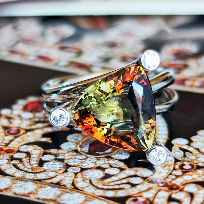 【大粒 5.33ct】天然アンダリュサイト 天然ダイヤモンド リング