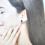 天然サファイア 天然ダイヤモンド 18金WG ピアス