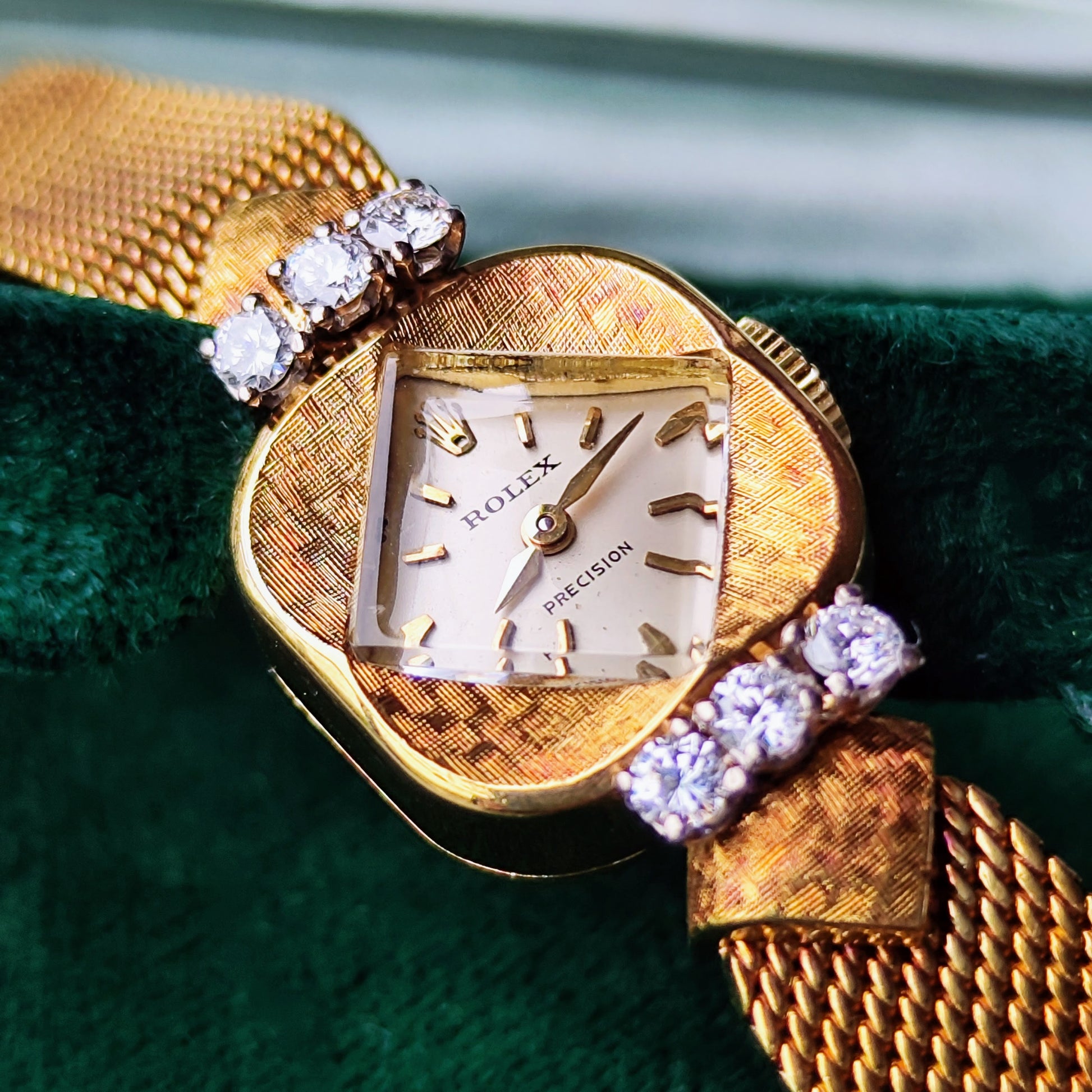【OH済み】ROLEX ロレックスPRECISION プレシジョン 18金無垢 ダイヤモンド 手巻き腕時計