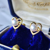 MIKIMOTO ミキモト あこや真珠 ハート型 イヤリング