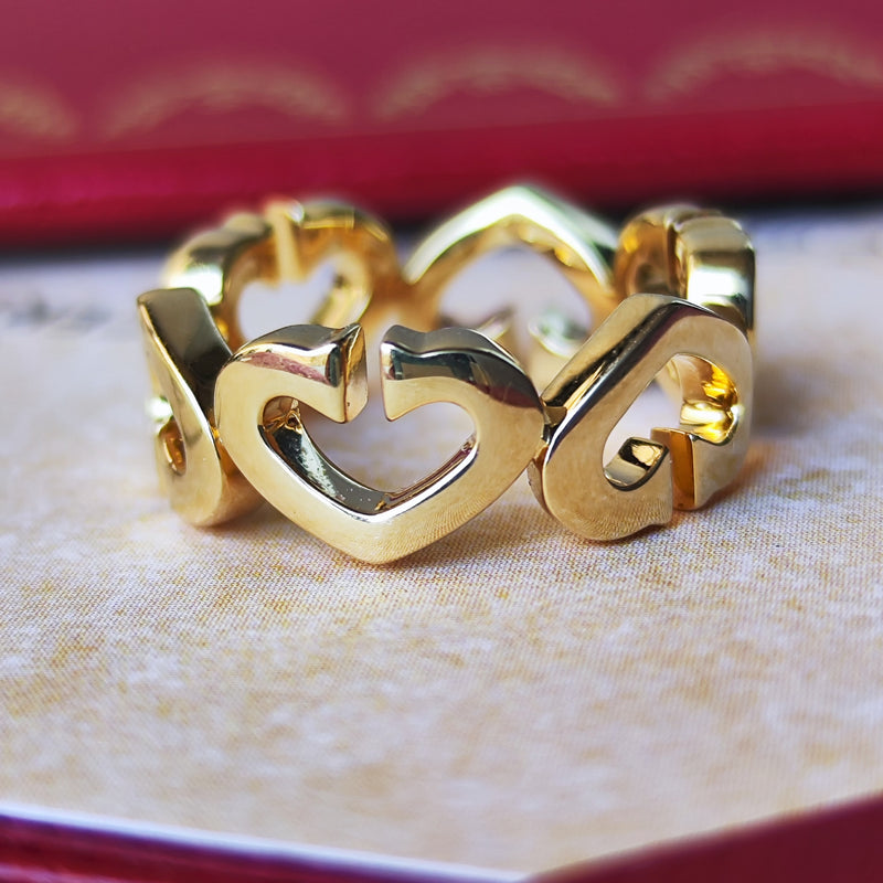 【廃盤 Cartier カルティエ】Cハートダイヤモンド リング K18YG 47