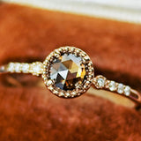 【ローズカット】天然ブラウンダイヤモンド 天然ダイヤモンド リング