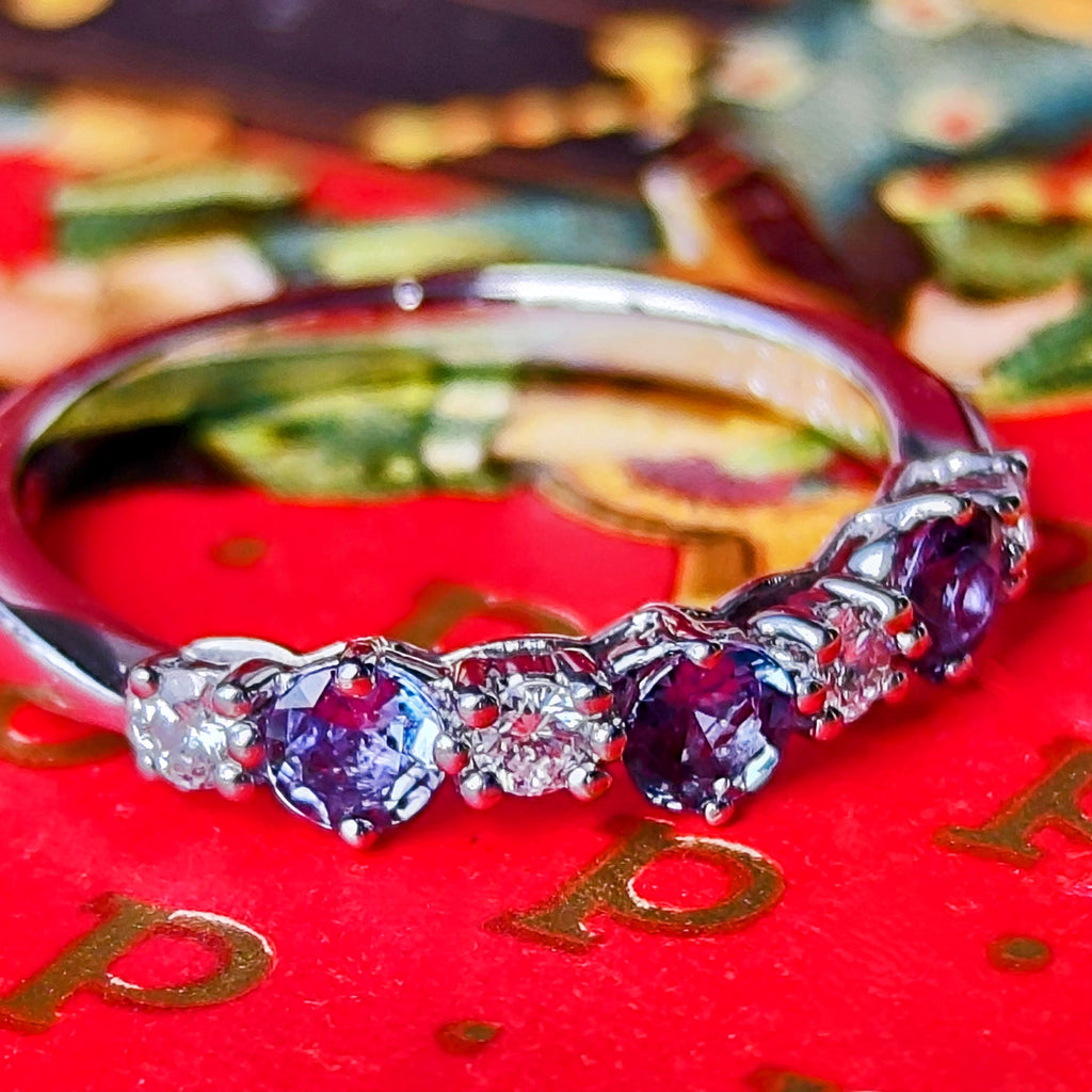 MIKIMOTO ミキモト 天然アレキサンドライト 天然ダイヤモンド プラチナリング
