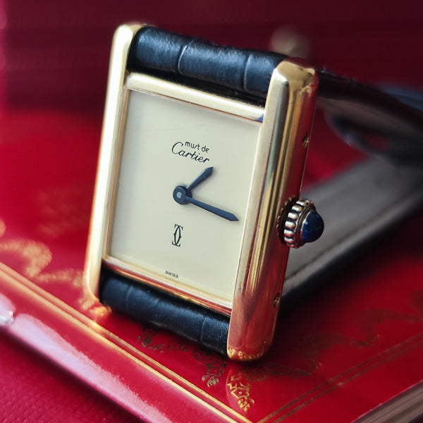 【OH済み】Cartier カルティエ マストタンク アイボリー文字盤 手巻き腕時計