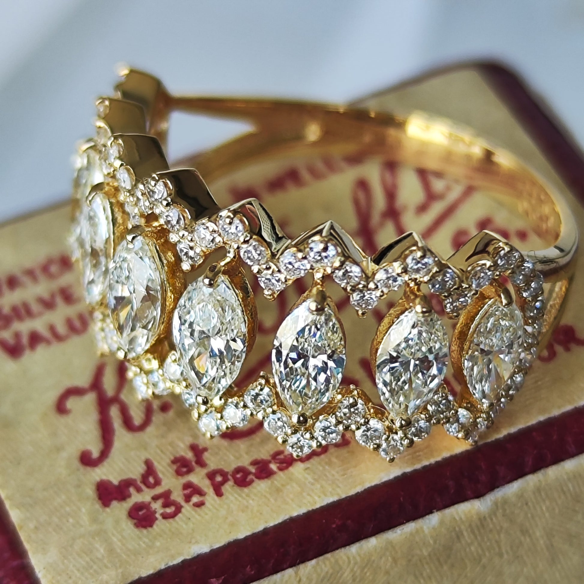 天然ダイヤモンド マーキスカット 0.90ct リング