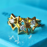 TIFFANY&Co ティファニー トリプルスター ダイヤモンドリング 18金YG 11号