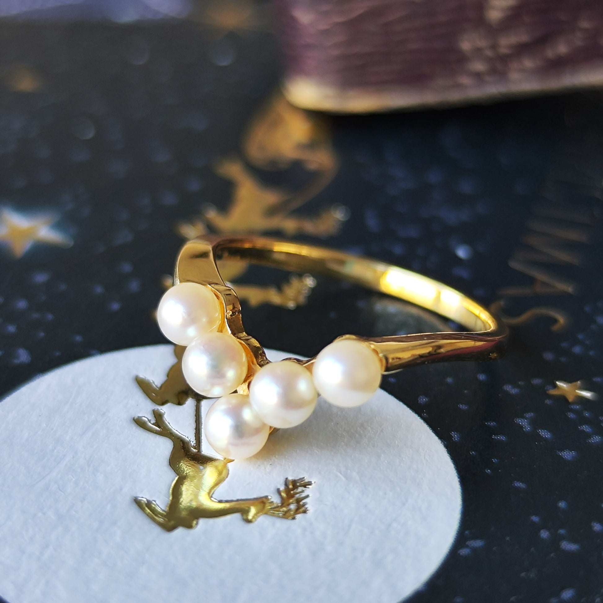 MIKIMOTO ミキモト あこや真珠 ベビーパールV字リング