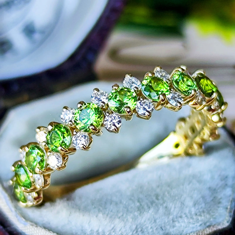 天然デマントイドガーネット 天然ダイヤモンド リング