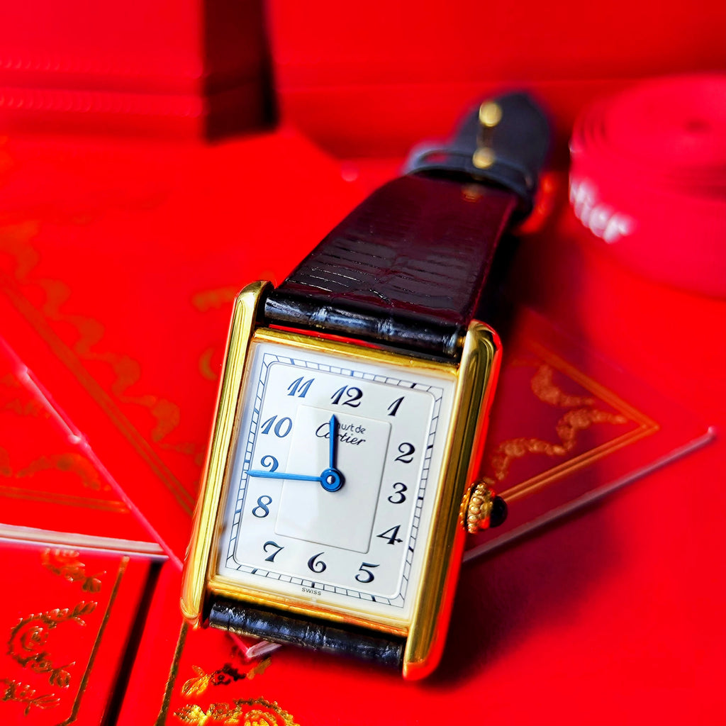 【OH済み】Cartier カルティエ マストタンク LMトアラビア文字盤 クォーツ腕時計