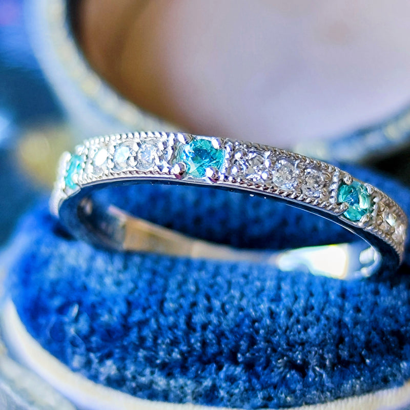 天然パライバトルマリン 天然ダイヤモンド リング