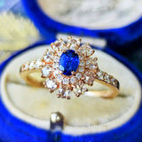 【ロイヤルブルー】スリランカ産 天然サファイア 天然ローズカットダイヤモンド GIA