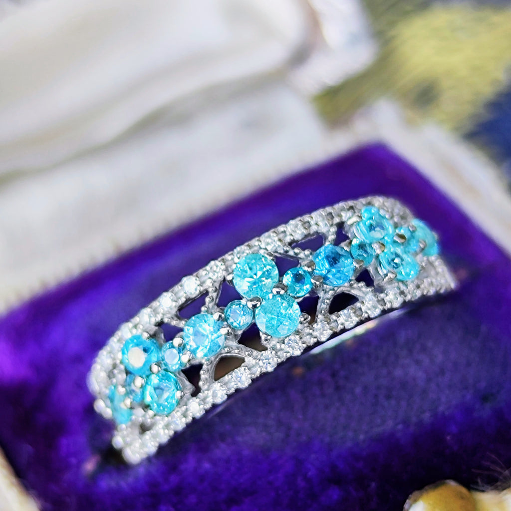 天然パライバトルマリン 天然ダイヤモンド プラチナリング