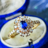 【ロイヤルブルー】スリランカ産 天然サファイア 天然ローズカットダイヤモンド GIA