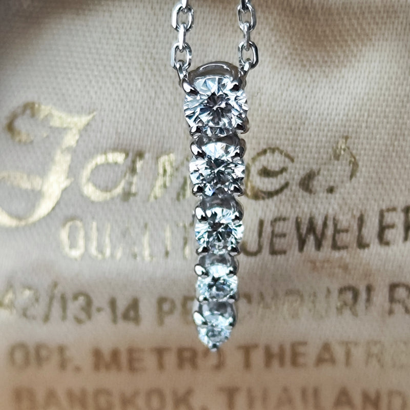 MIKIMOTO ミキモト ダイヤモンド グラデーションネックレス 18金WG