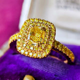 【イエローダイヤ】FANCY INTENSE YELLOW 1.0ct VS1 18金リング