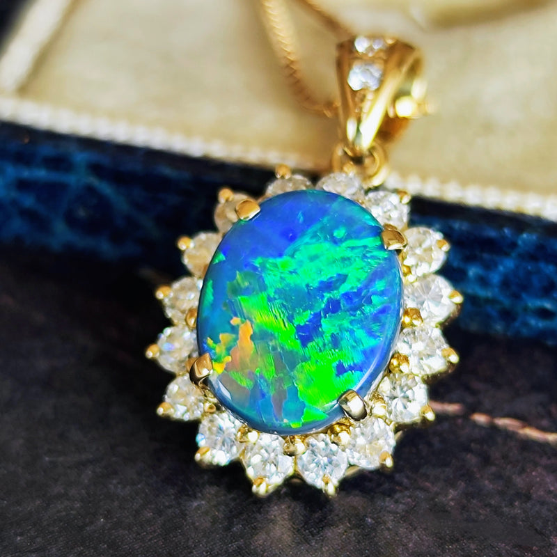 TASAKI 田崎真珠 ブラックオパール ダイヤモンド ペンダントトップ