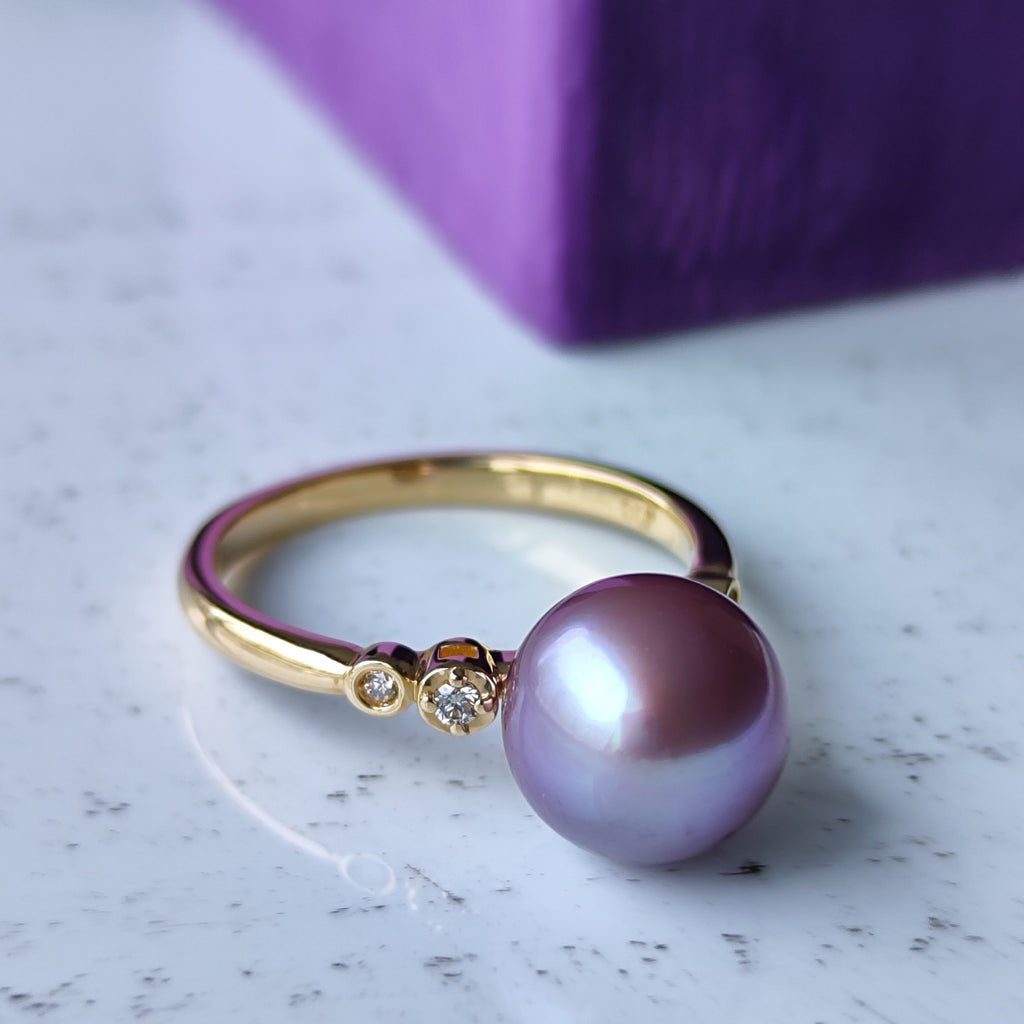 【限定品】紫陽花パール 天然ダイヤモンドリング