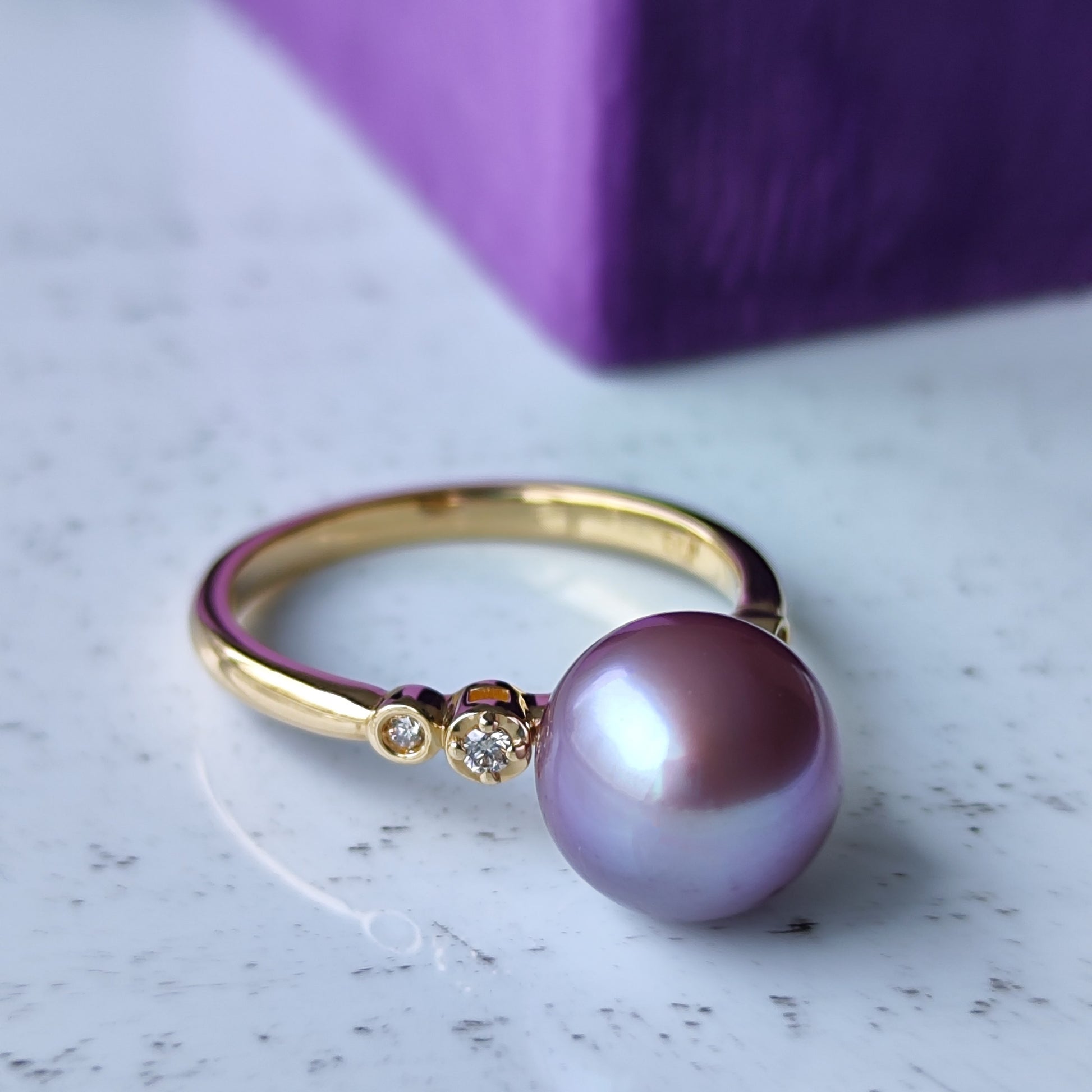 【限定品】紫陽花パール 天然ダイヤモンドリング