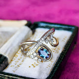 天然アレキサンドライト 0.41ct 天然ダイヤモンド リング