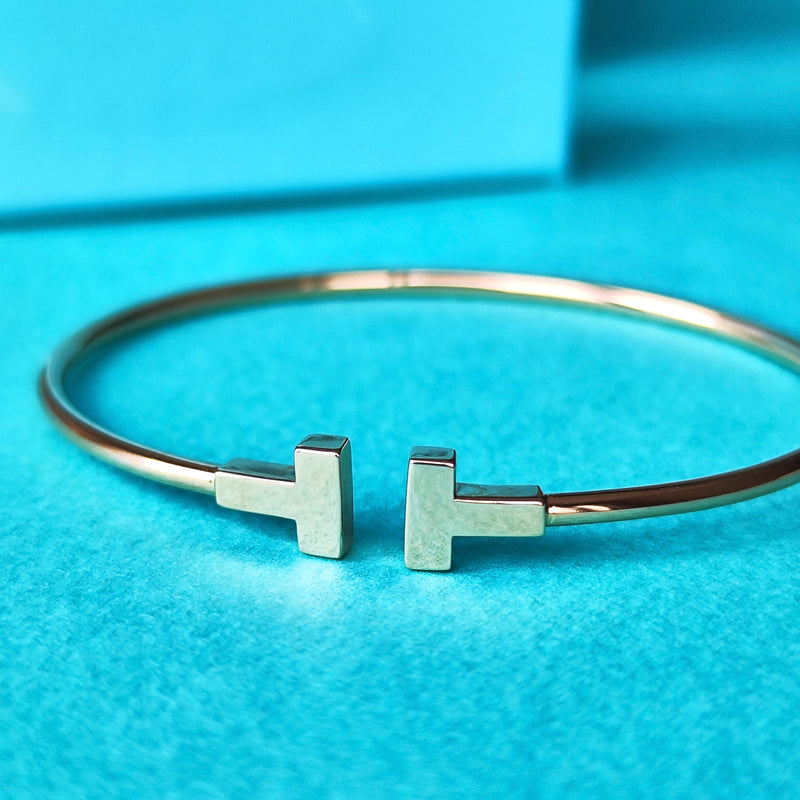 TIFFANY &Co ティファニー Tワイヤー バングル 18金PG