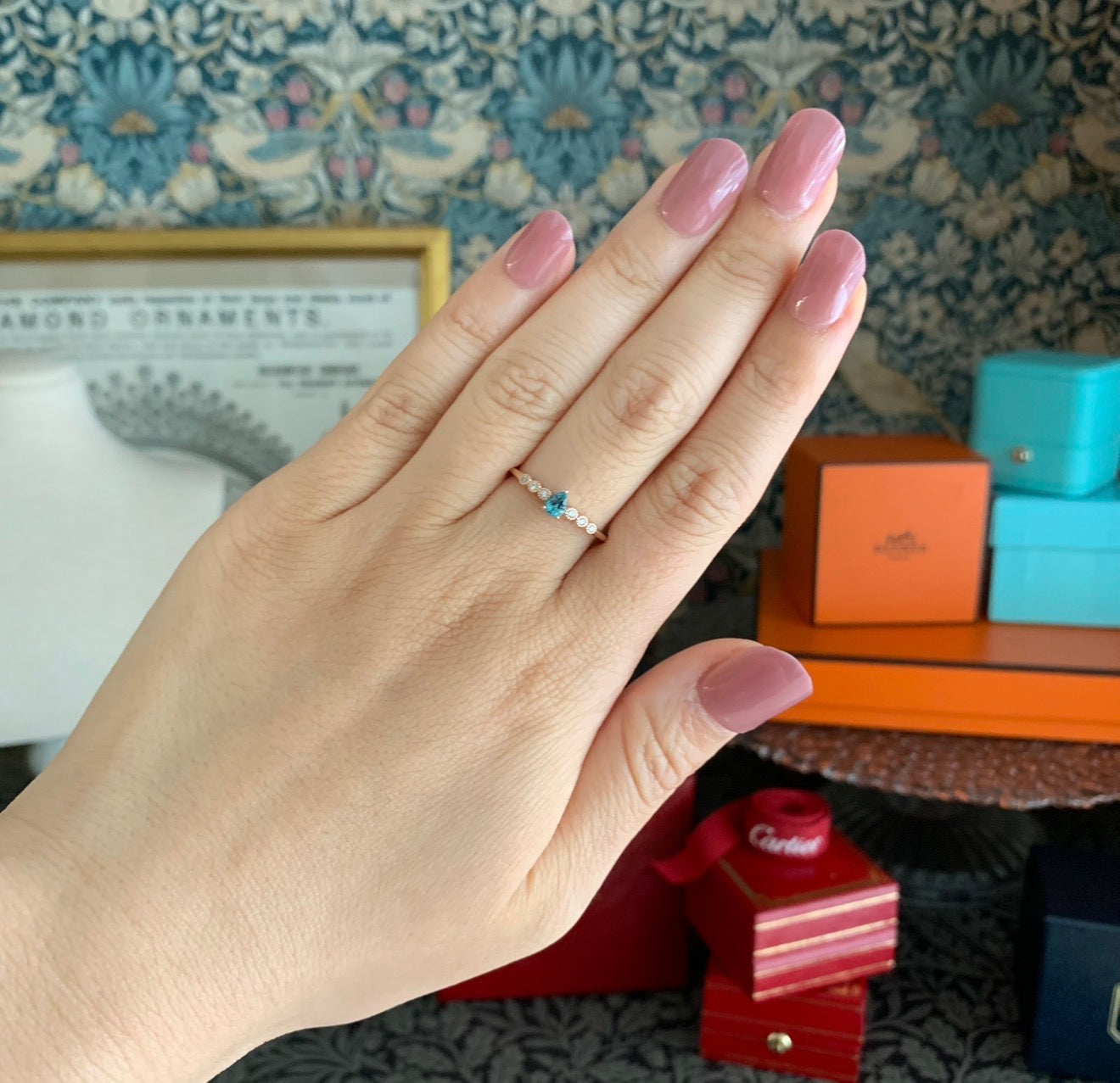 天然グランディディエライト 0.18ct 天然ダイヤモンド