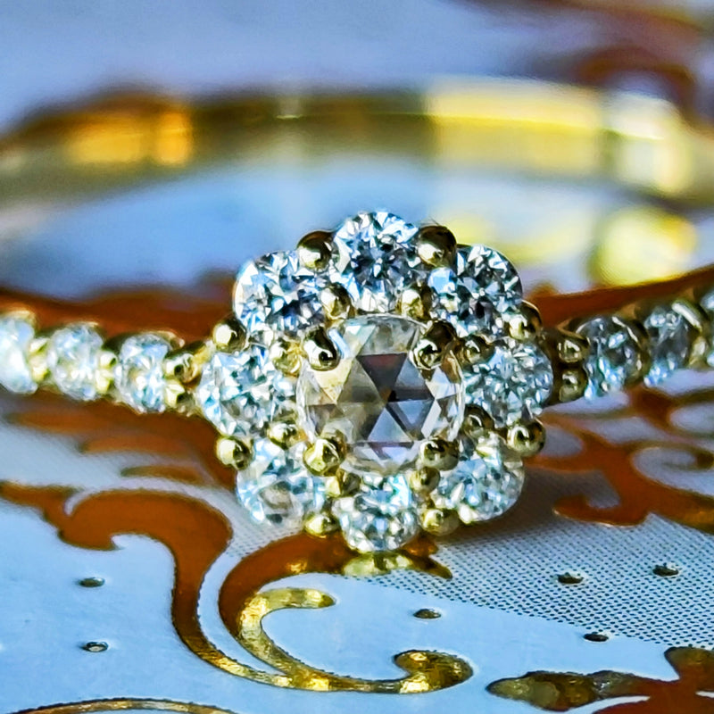 【ローズカット】天然ダイヤモンド 0.30ct 18金リング