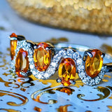 天然スペサルティンガーネット 天然ダイヤモンド プラチナリング