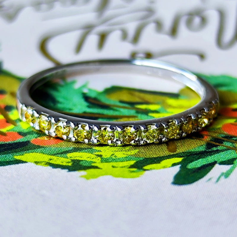 天然イエローダイヤモンド ハーフエタニティリング