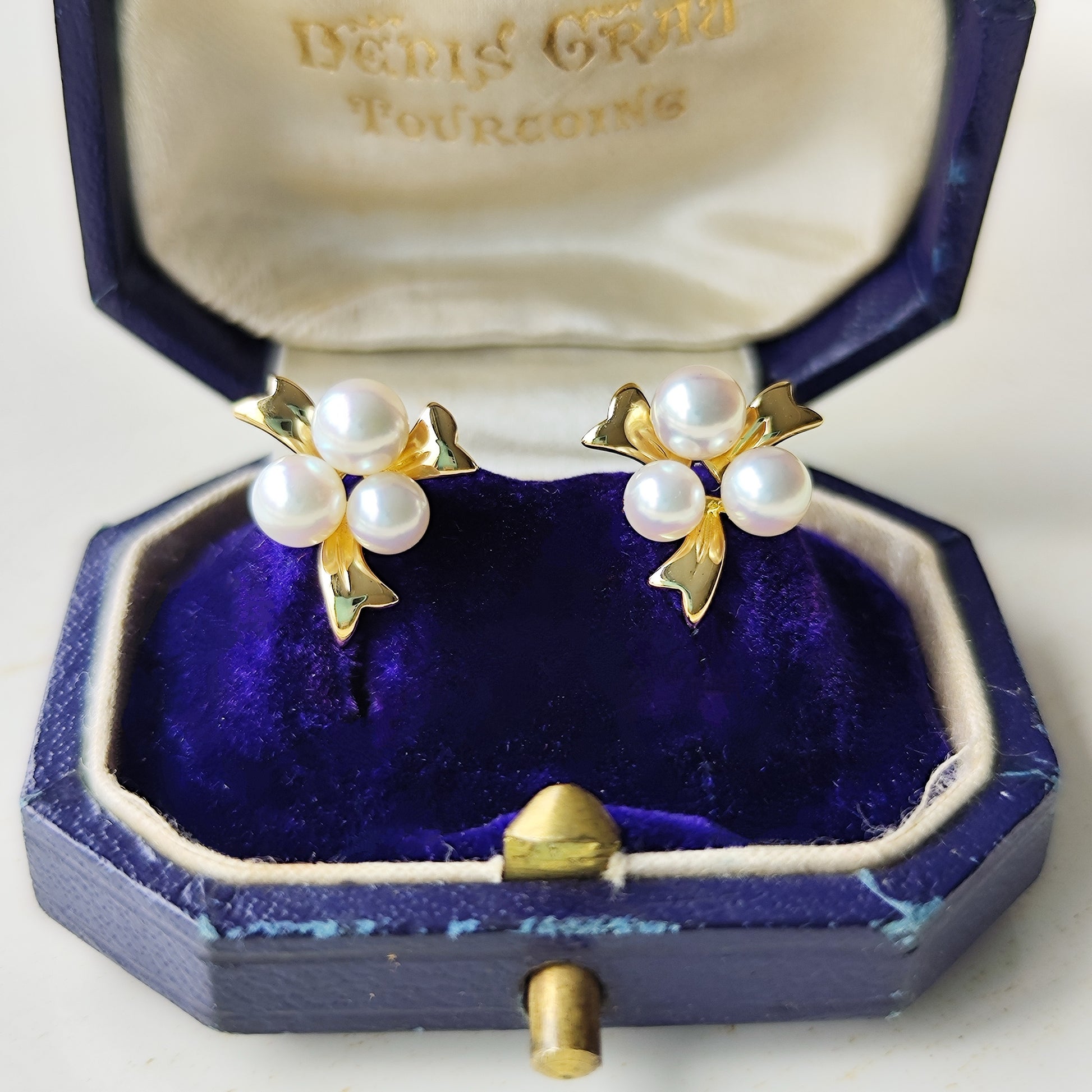 【お値下げ】MIKIMOTO ミキモト あこや真珠 リボンモチーフ ピアス