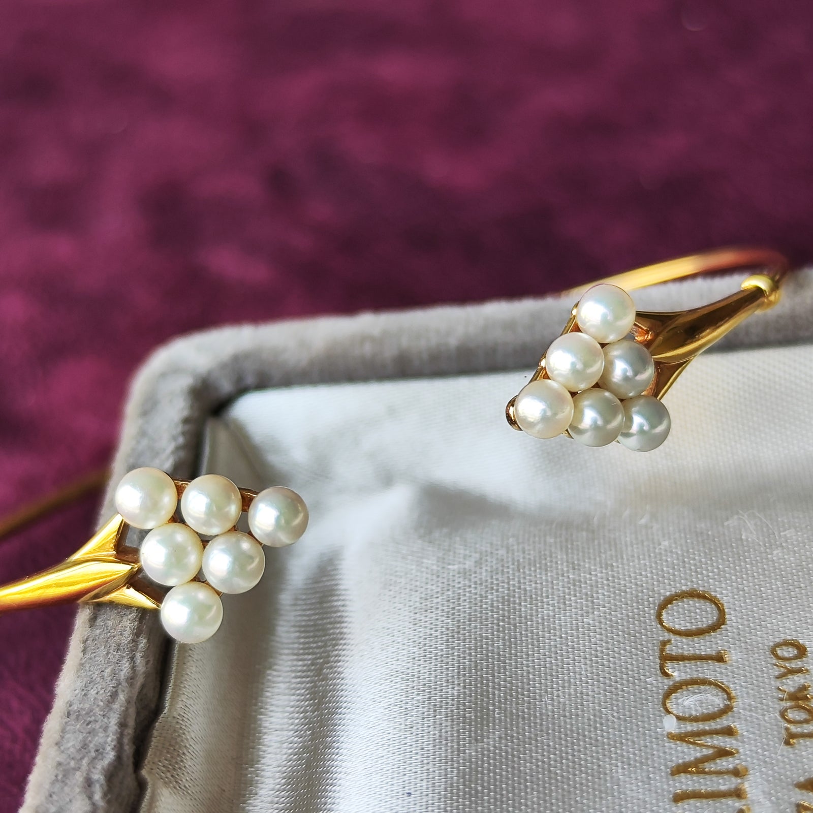 MIKIMOTO K18 ゴールド パール バングルブレスレット 3023☆ミキモト MIKIMOTO K18YG イエローゴールド パール