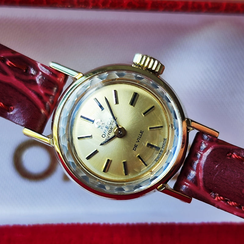 【OH済み 自動巻き】OMEGA  オメガ デビル カットガラス ゴールド