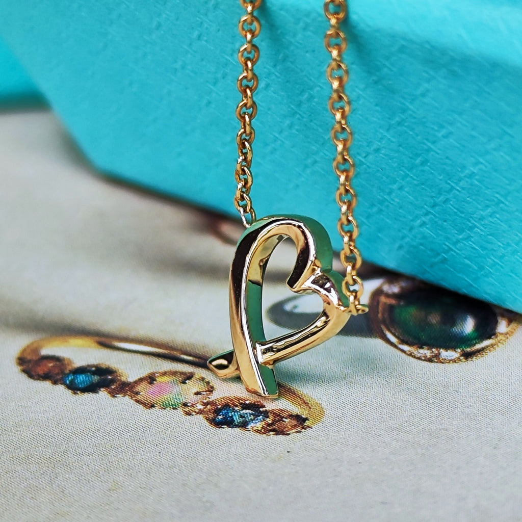 TIFFANY&Co ティファニー ラビングハート ネックレス 18金YG