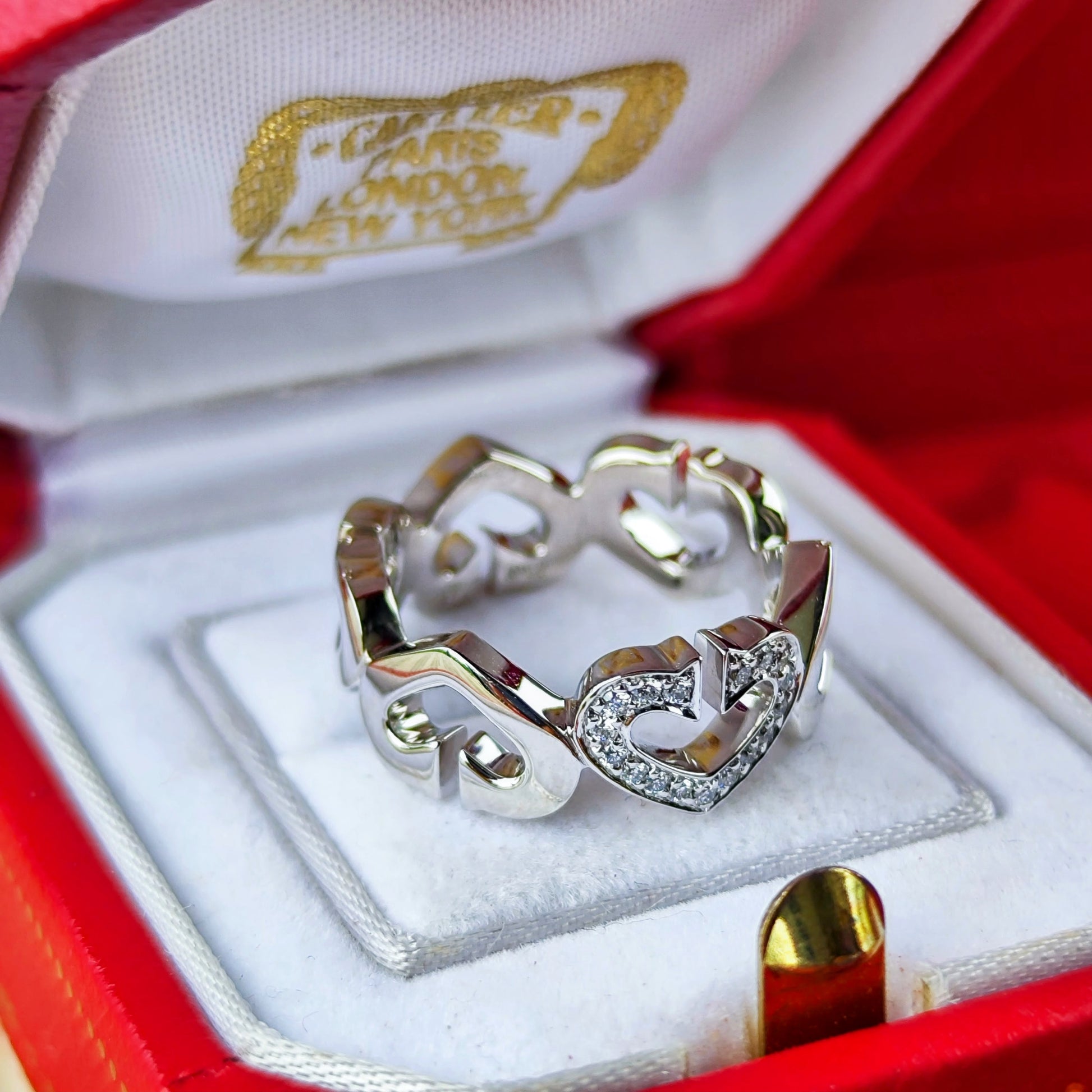 【廃盤 Cartier カルティエ】Cハートリング K18WG 49