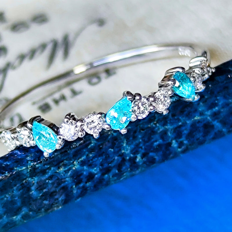 天然パライバトルマリン 天然ダイヤモンド リング