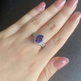 【大粒 3.29ct】天然タンザナイト 天然ダイヤモンド リング