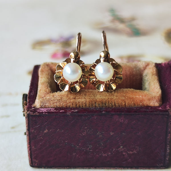 【フランス アンティーク】ドルムーズピアス 真珠