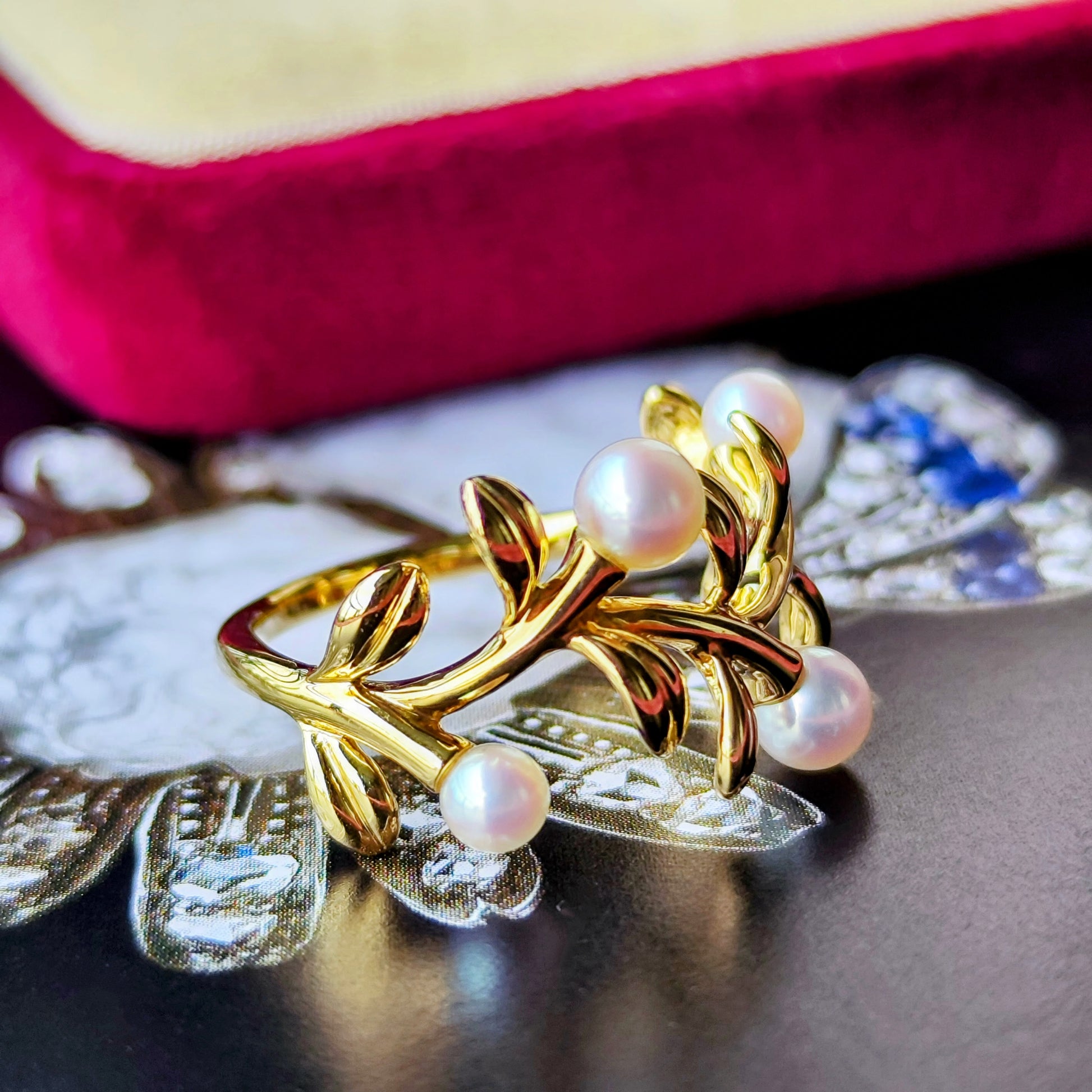 MIKIMOTO ミキモト あこや真珠 18金リング