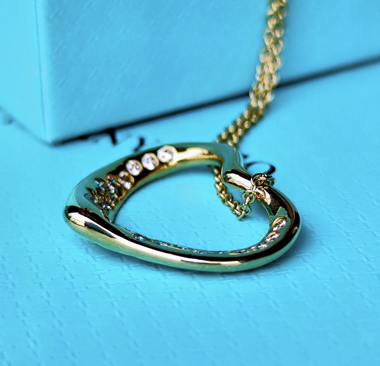 TIFFANY &Co ティファニー オープンハート ダイヤモンド 18金YG