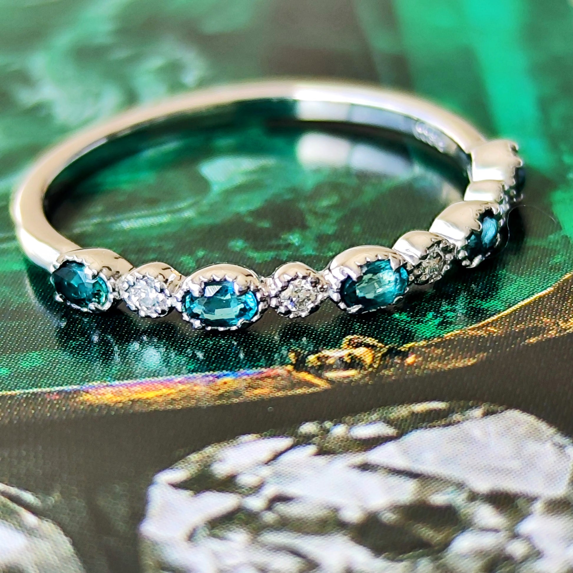 【初期の頃のルース】天然グランディディエライト 天然ダイヤモンド プラチナリング