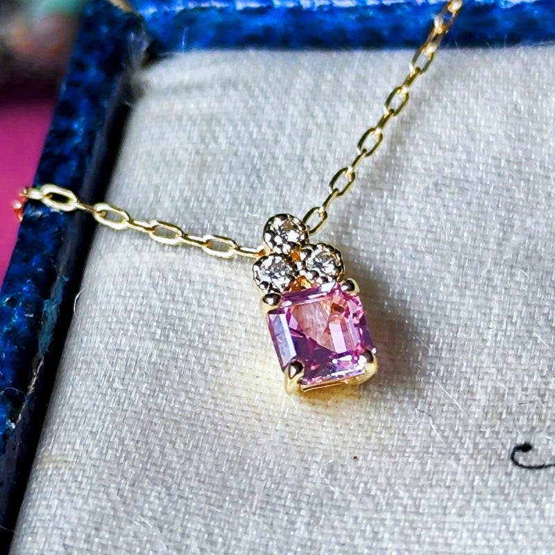 【パパラチアサファイア】天然ダイヤモンド ネックレス