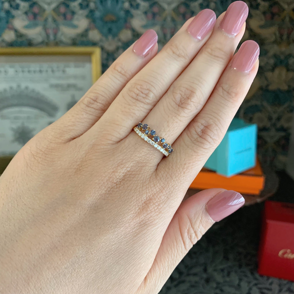 天然アレキサンドライト 0.49ct 天然ダイヤモンド リング