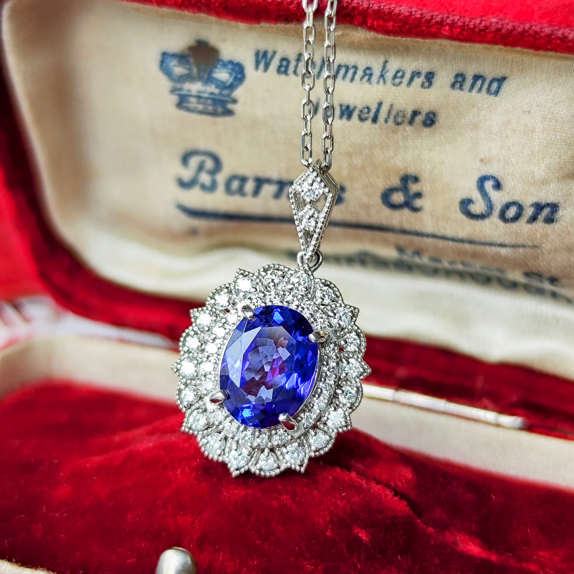 天然タンザナイト 2.27ct 天然ダイヤモンド ネックレス