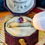 天然カラーチェンジガーネット 天然ダイヤモンド リング