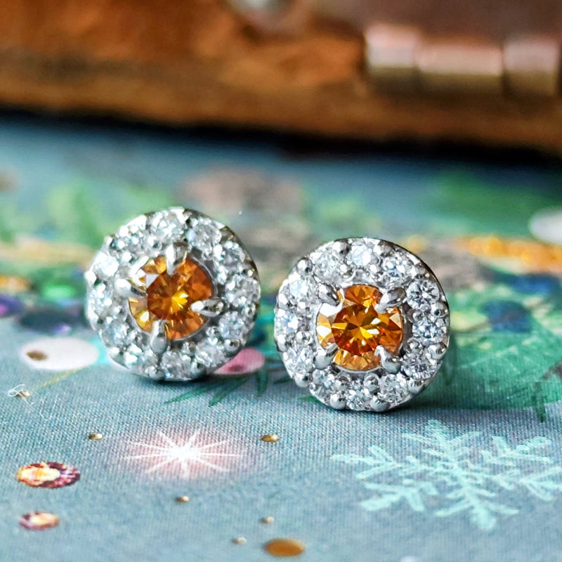 天然イエローダイヤモンド ビビットカラー プラチナピアス