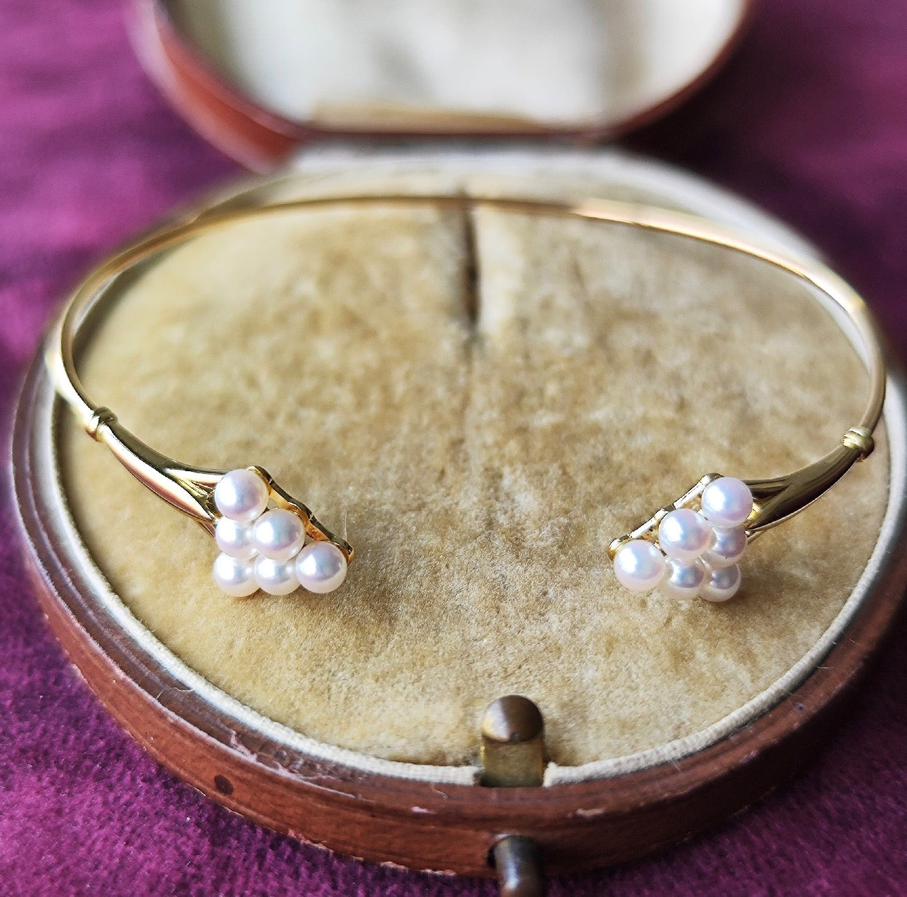 MIKIMOTO ミキモト あこや真珠 18金 バングル