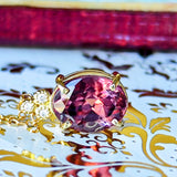 【ピンクジルコン】天然ジルコン 天然ダイヤモンド ネックレス