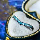 天然パライバトルマリン ハーフエタニティリング プラチナ