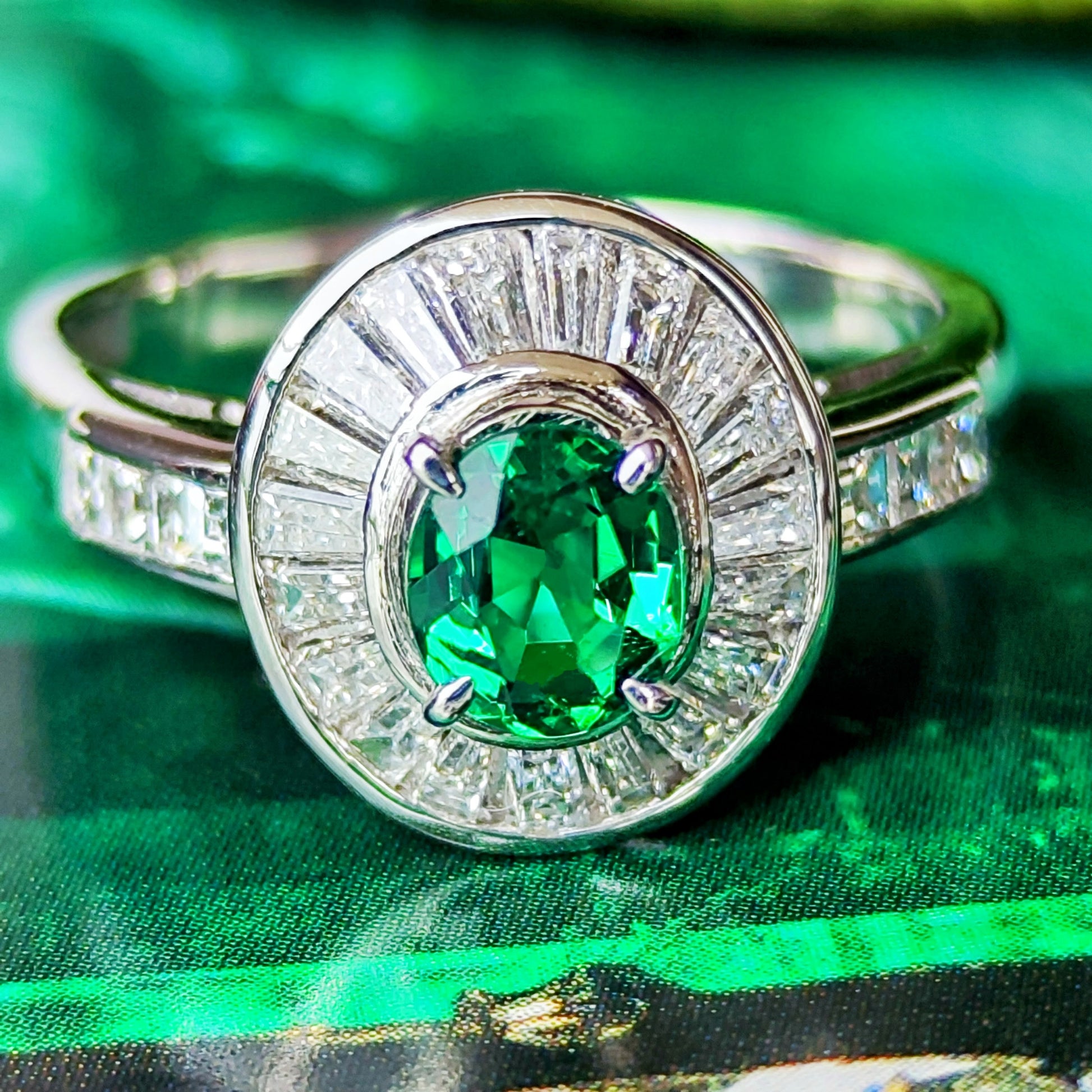 【ノンオイル ザンビア産】天然エメラルド 天然ダイヤモンド GIA プラチナリング