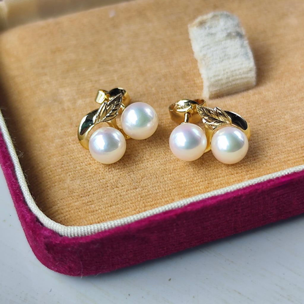 【オールドミキモト 】MIKIMOTO ミキモト あこや真珠 14金 ピアス